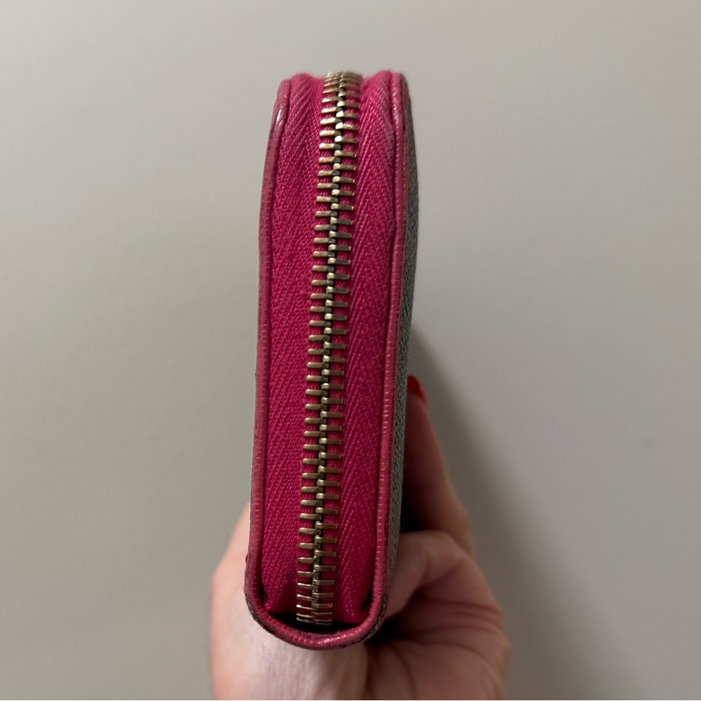Fendi Brown and Pink Zucca Zippy Wallet - Picture 4 of 12